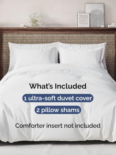 Image of Duvet Cover Full Size - Extra Soft 3 Piece with Zipper Closure - White