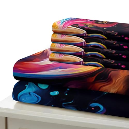 Housse de couette café 3D 200x200cm avec taies en microfibre douce
