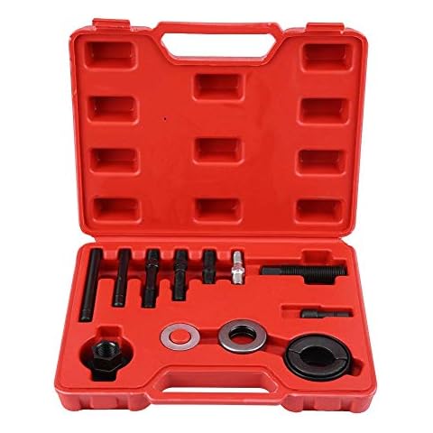13pcs Automotive Pulley Puller Remover & Installer Tool Kit Power Steering Pump Alternator AC Installing Tool Cover