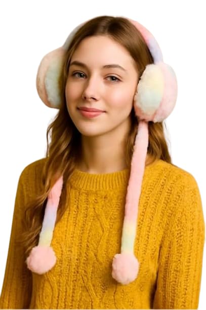 Premium Plush Rabbit Earmuffs with Long Squeezable Paws, Pink, Soft Faux Fur, One Size Fits All, Chu-chu Sound, Winter Ear Warmer for Women and Kids-image-30