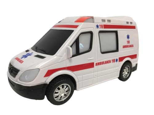 Ambulancia Juguete con Luces y Sonidos y Movimiento Misterio Bump & Go Ambulancia de Primeros Auxilios con Luces Sonidos, Ambulancia para niños, con Movimiento de Sirenas