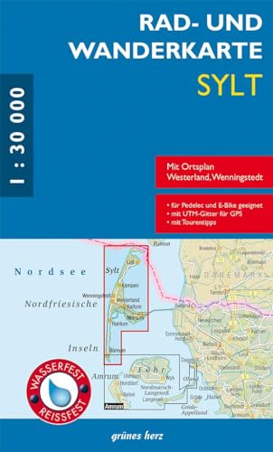 Rad- und Wanderkarte Sylt: mit Ortsplan Westerland, Wenningstedt
