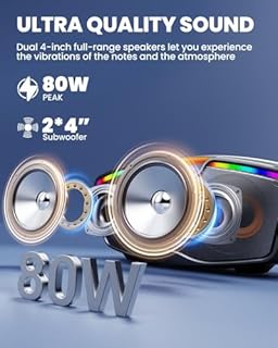 Machine de Karaoké Bluetooth SORDA Pour Adultes et Enfants, Enceinte Portable 80 W Avec 2 Microphones Sans Fil, Réglage de L’éCho, Compatible USB/Aux/Carte Tf, Idéale Pour Les Fêtes en Extérieur et en