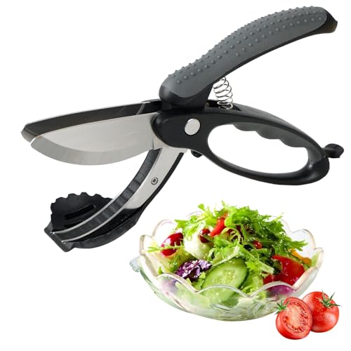 ALEXPHY Salad Scissors, Salad Chopper with Double Blades, Lettuce Chopper, Lettuce Scissors for Chopped Salad, Chopped Salad Chopper Tool for Tossing and Chopping in Salad Bowl