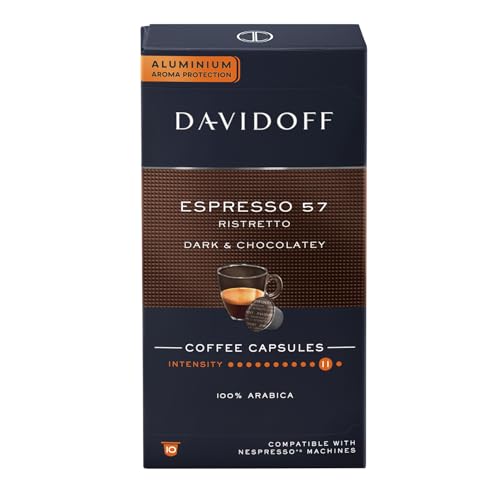 Image of Davidoff Espresso 57 Ristretto Dark and Chocolate Coffee 10 Capsules, 11 /12 Intensity, 100% Arabica, 55G