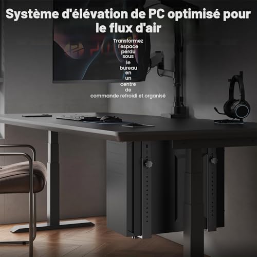 PUTORSEN Support PC sous Bureau, Charge Max. 35 kg, Noir – vue 2