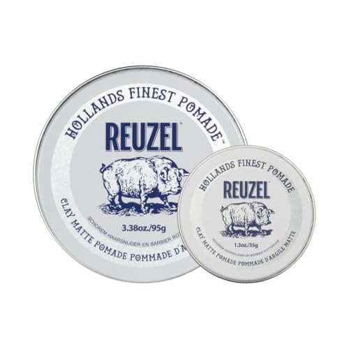 Reuzel 2026 Road Trip Pomade mit mattem Ton ohne Glanz mittlerer Halt für natürliches Styling und Finish 95 g + Reiseformat gratis 35 g