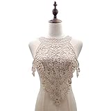 Femmes Dame Fille Dentelle Faux Col,Dentelle Applique Stof Broderie Creux Dcollet Bricolage,Robe Dcoration,Chemisier Costume Dcor,Accessoire fte,Accessoires fianailles,Accessoires Mariage,Brun Clair