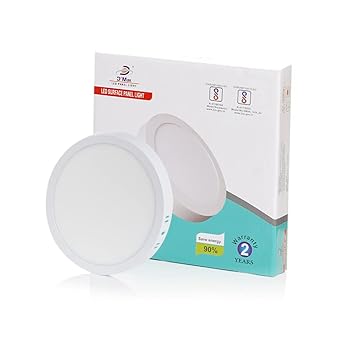 D'Mak Surface Mounted LED Light for Ceiling, 22-Watt Panel Light with IP50 Dust Proof, Energy Saving White Light for Indoor Use at Home and Office, and More, Fancy Round Lights Pack of 1