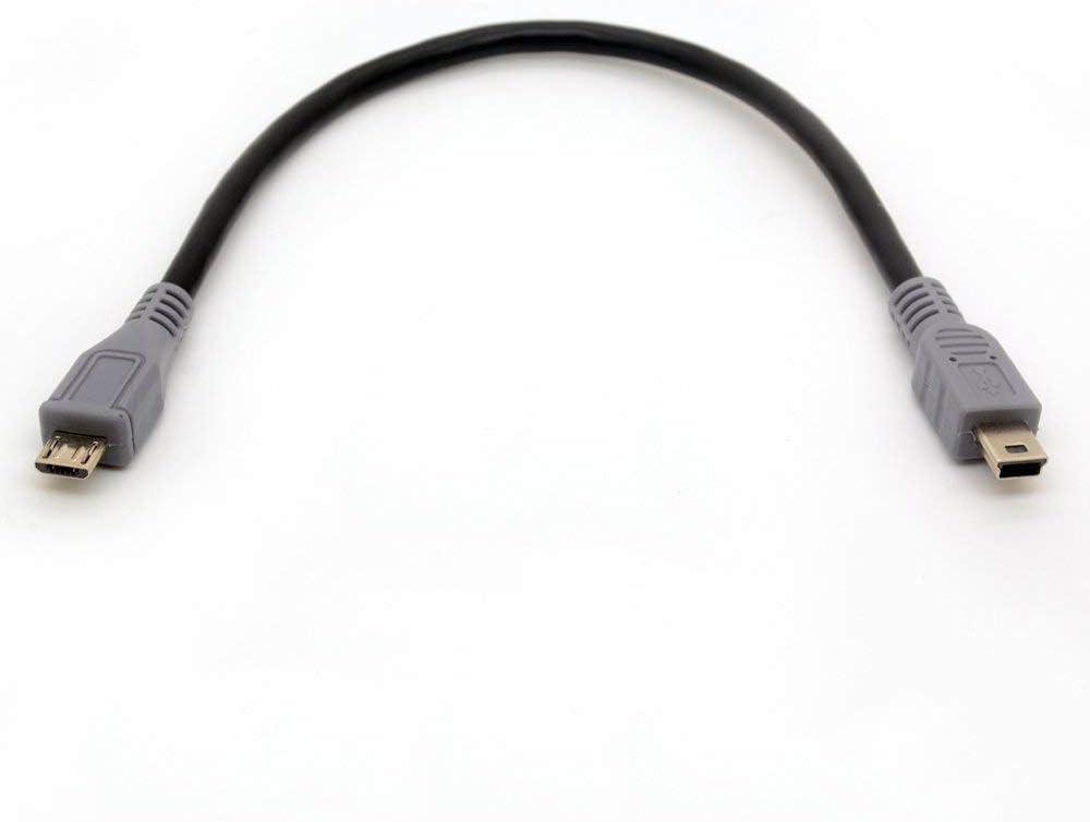 Micro USB to Mini USB Cable Adapter - Micro USB male to Mini USB male OTG Extension Code Converter for Mobile Device (20cm)