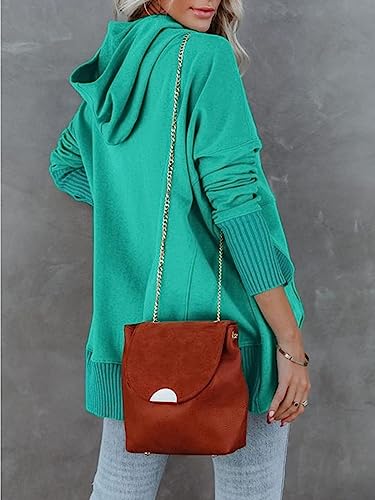 Zwurew Women Casual Henley Hoodie Pullover V Neck Oversize Sweatshirt With Pocket Sky Blue #TOP2