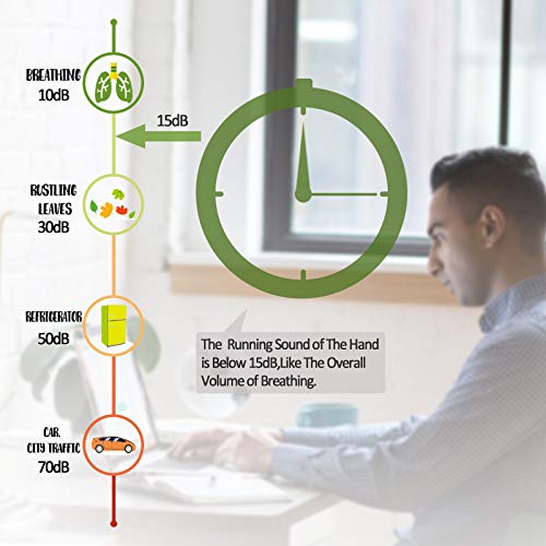 Reynoe 4 Inch Wooden Analog Alarm Clock Battery Operated Non-Ticking With Snooze Button,Night Light,Gentle Wake #TOP5