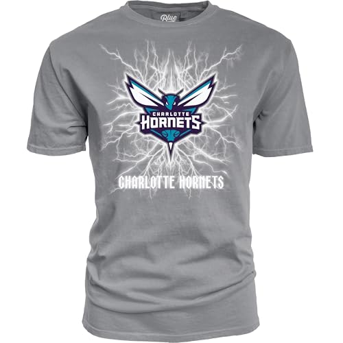 Blue 84 Charlotte Hornets NBA Officially Licensed Youth T-Shirt Ringspun Electric Gray, Small