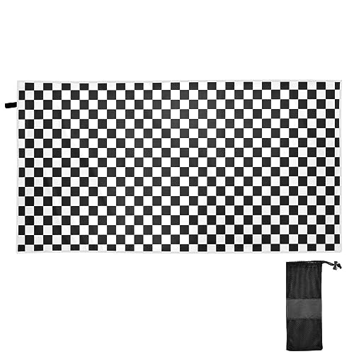Boenle P895C953S2134 Black White Checkered Pattern Beach Towel thumb #1