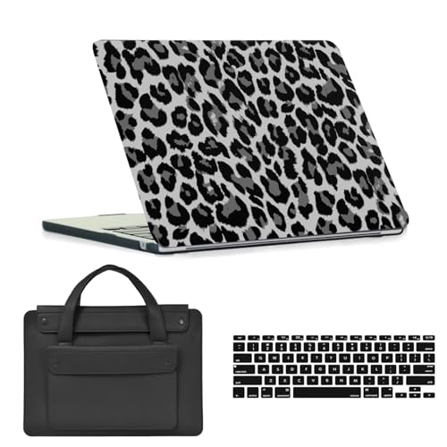 Coque MacBook Neo 13 2026 A3404 avec housse de protection et couvre-clavier motif léopard noir