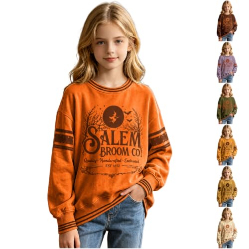 Salem Broom Company Sweatshirt For Teen Girls Halloween Witch Crewneck Tops - image 1