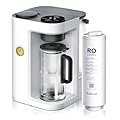 Bluevua RO100ROPOT-LITE Countertop Reverse Osmosis Water Filter System, 5 Stage Purification, 3:1 Pure to Drain, Portable Water Purifier (No Installation Required) (White)