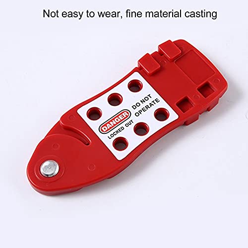 Image of Cable Lockout Hasp, Fish Shaped, Toolbox kit, for Lock Out Tag Out Stations, Red, Adjustable Cable Diameter 4mm /0.16in Length 2m /6.6ft