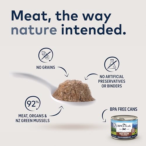 Image of ZIWI Peak Wet Cat Food - All Natural, High Protein, Grain Free, Limited Ingredient, with Superfoods (Beef, Case of 24, 3oz Cans)