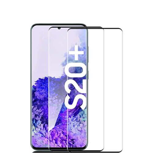 Schutzfolie für Samsung Galaxy S20 Plus Fingerabdruck-ID Unterstützen 2 Stück 9H Glas Displayschutz 3D Gebogen Folie Kompatibel mit Handyhülle für Samsung S20 Plus