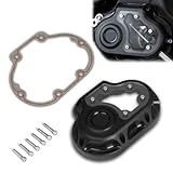 Clarity Transmission Side Cable Clutch Cover for Harley Touring Dyna Street Bob Softail Fat Boy FLSTF 07-17 FLHTC Glide 2007-2013 (All Black)