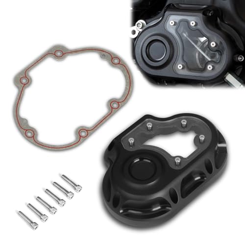 Clarity Transmission Side Cable Clutch Cover for Harley Touring Dyna Street Bob Softail Fat Boy FLSTF 07-17 FLHTC Glide 2007-2013 (All Black)