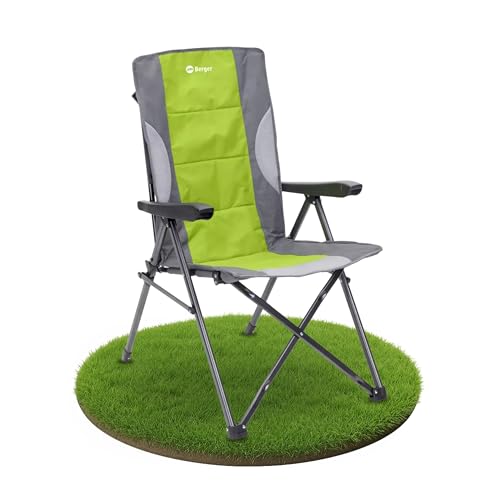 BERGER Siena Faltstuhl | Campingstuhl faltbar mit 3-Fach Verstellbarer...