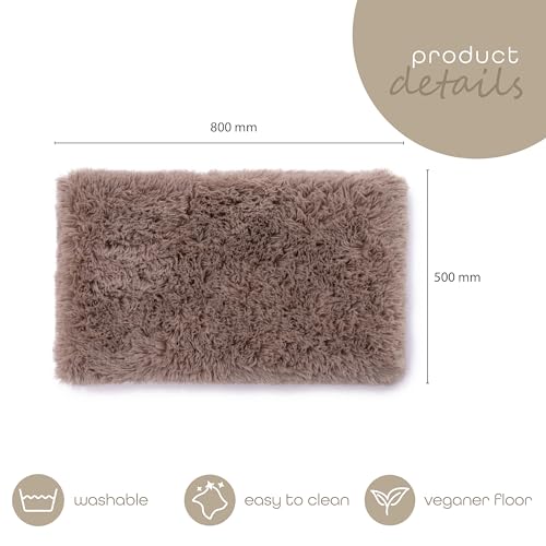 Paco Home Hundebett Katzenbett Flauschig Hundekissen Donut Hundedecke Hund Katze Hundekörbchen Katzenkorb Waschbar, Farbe:Beige, Größe:50x80 cm