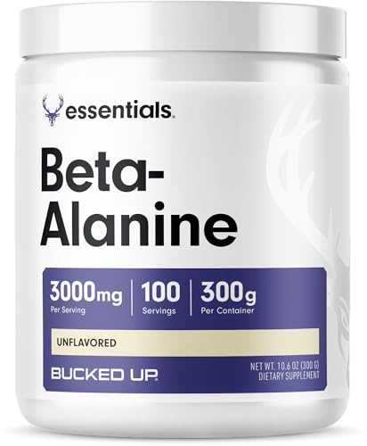 Bucked Up Beta Alanine 300mg Powder Non-GMO Gluten-Free Unflavored (100 Servings)