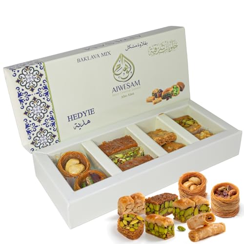 Al Wissam 100g Mixed Baklava - Premium Arabic Sweets Gift Box for Eid Diwali and Special Occasions Authentic Middle Eastern Dessert Traditional Baklawa - بقلاوة