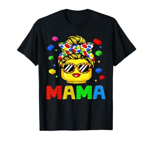 Family Mama Master Builder Building Bricks Blocks MothersDay T-Shirt