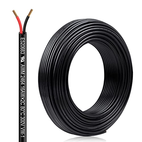 16 Gauge 2 Conductor Electrical Wire 16Awg Electrical Wire Stranded Pvc Cord Oxygen-Free Copper Cable 32.8Ft/10M Flexible Low Voltage Led Cable For Led Strips Lamps Lighting Automotive #TOP1