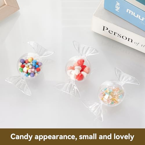 Gsycle 12 Stück Party-Geschenkboxen in Bonbonform, kleine durchsichtige Süßigkeitenbehälter aus, Leckerli-Box, Schokoladen-Geschenkbox mit Deckel für Hochzeit, Geburtstag, Party, Babyparty