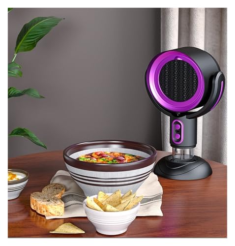 Portable Range Hood, Wireless Mini Portable Range Hood with 2 Speed Exhaust Fan for Indoor Outdoor Cooking, Portable Exhaust Fan with Detachable Oil Collection Cup for BBQ, Fondue and RV kitchen(Purpl