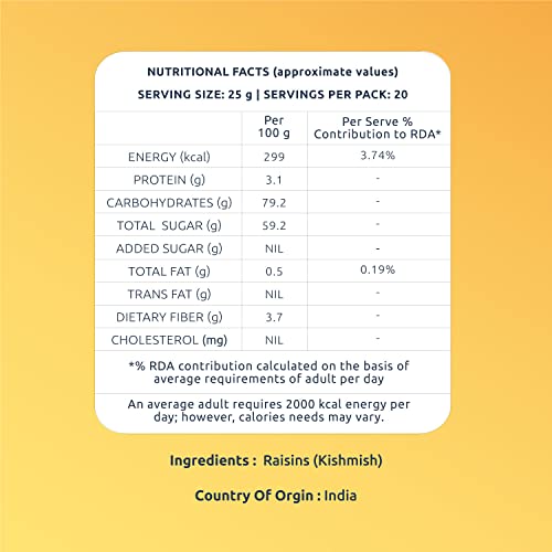 Farmley Raisins Seedless I 500g,I Kishmish, Dry Fruits Source Of ...