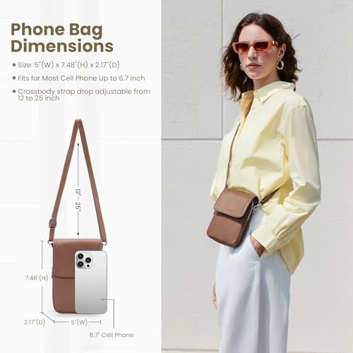 Image of befen Genuine Leather Crossbody Bags for Women, Cell Phone Cross body Purse Bag with RFID Blocking Card Slots