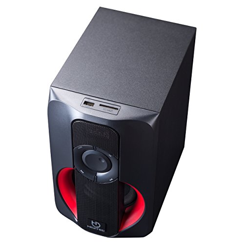 Hiditec – Altavoces H400 2.1 100W RMS | 40W RMS Potentes | Bluetooth 4.1 + USB + SD | Radio FM + Line-In | Sistema de Sonido para PC/TV | Graves Profundos | Color Rojo - imagen 3
