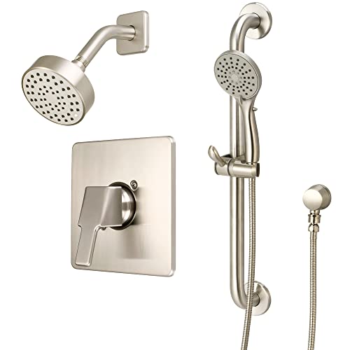 Garniture de douche mono-commande nickel brossé pour rénover facilement - 2