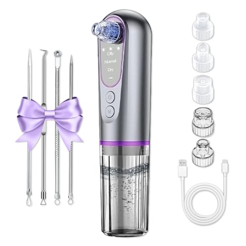 Limpiador de Poros, Succionador de Puntos Negros para Puntos Negros Nariz, Blackhead Remover, removedor de cabeza negra con 5 Puntas Reemplazables y 3 Modos