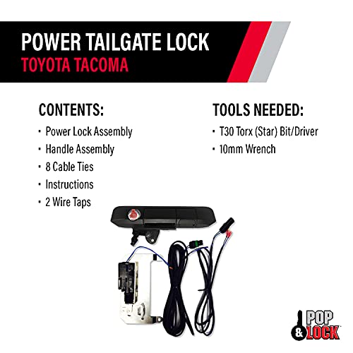 Pop & Lock – Power Tailgate Smart Lock Combo With Bolt Technology For Toyota Tacoma, Fits 2005 To 2015 Models (Oem Color Black, Pl8540) #TOP3
