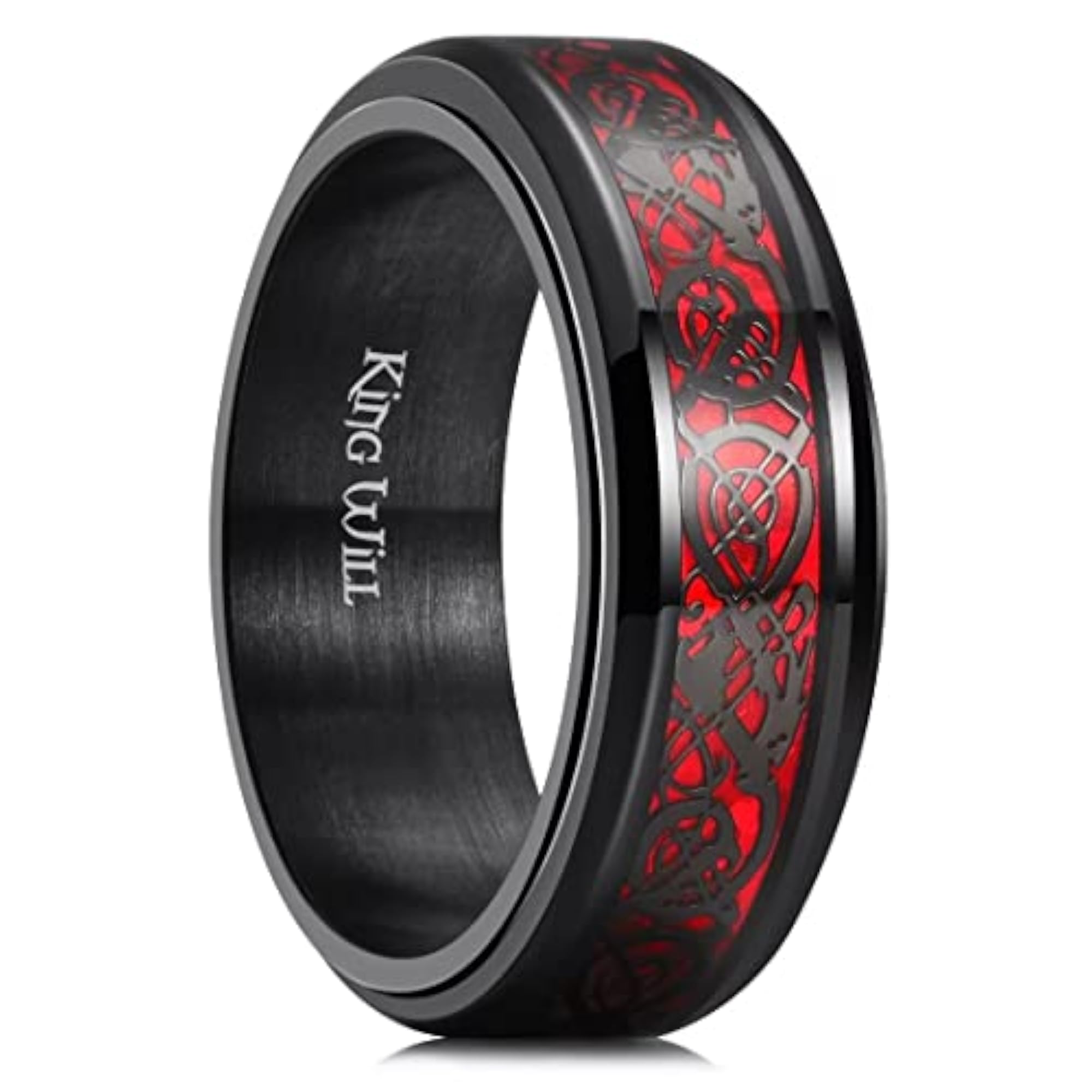 316L Stainless Steel Spinner Ring with Dragon/Celtic Knot, Unisex