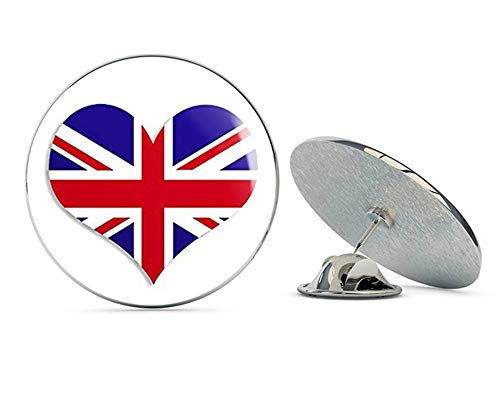 Heart Shaped Union Jack Flag (UK Britain British London) Metal 0.75
