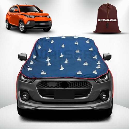 Image of WALSER Spike Car Cover for Mahindra KUV 100 | Anti-Climb Nail Guard for Dogs & Monkeys | Protects Bonnet, Roof & Dicky | UV, Dust & Snow Protection | Spike Cover with 4 Adjustable Hook