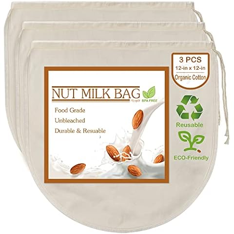 Fancymay 3 PCS 12"x12" Nut Milk Bags Cover
