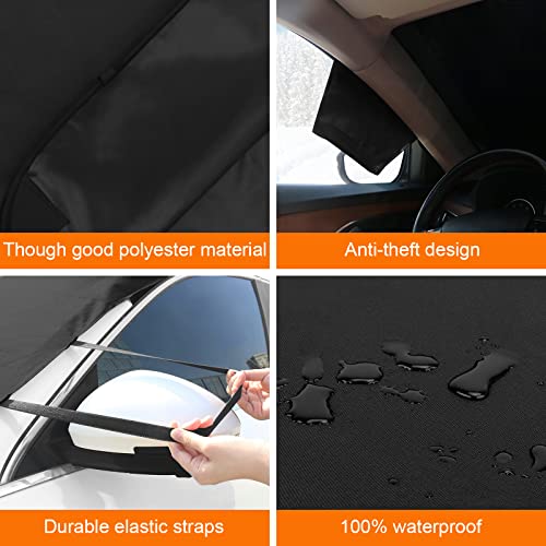 Windshield Car Cover For Ice And Snow Innhom Windshield Snow Cover Waterproof Windshield Cover Magnetic Winter Windshield Covers For Most Automotive Suv Truck Wiper Protector #TOP1