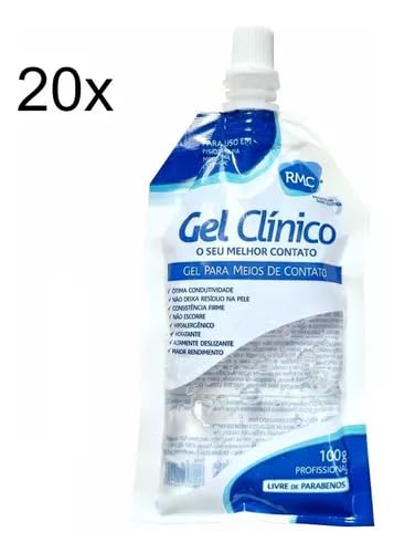 Kit com 20 Gel De Contato Fisio Tens Fes Ultrassom Bag 100 Ml