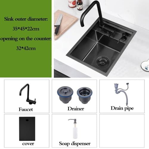 Mini évier de cuisine compact inox pour bar café et studio étudiant