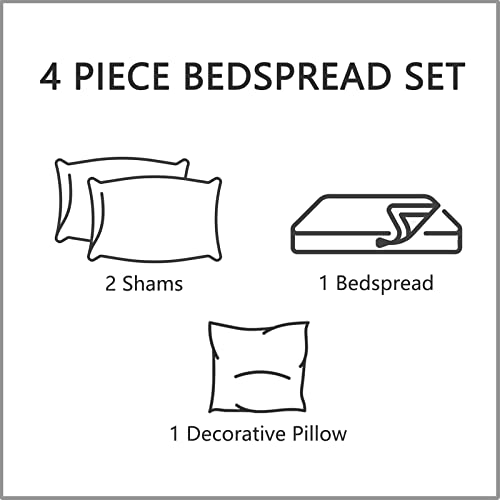 Image of CHIXIN Bedspread Coverlet Quilt Set Full Size - Lightweight Bedding Cover - Ultrasonic Quilting - 5 Piece Reversible Bedspread - Elegant Damask Paisley Pattern (Full, Dark Grey)