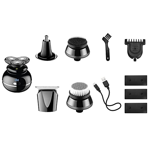 Head Shavers for Bald Men, Washable 5in1 Electric shaver face body electric razor wet dry beard shaving machine groomer hair shaver for men rechargeable set (Color : With box)