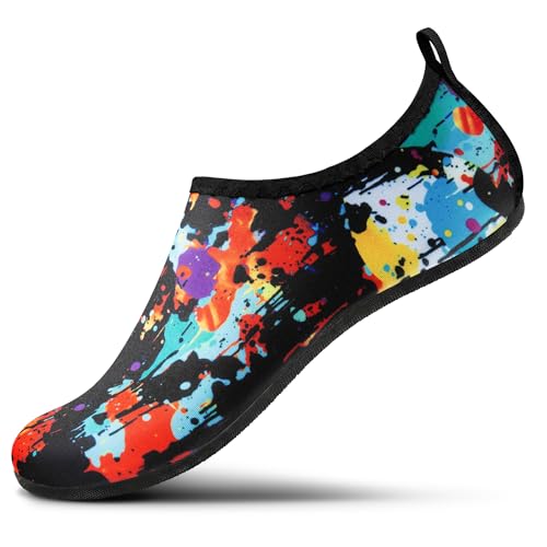 Image of SEEKWAY Water Shoes Women Men Adult Quick-Dry Aqua Socks Barefoot Non Slip for Beach Swim River Pool Lake surf Black SK002(U)